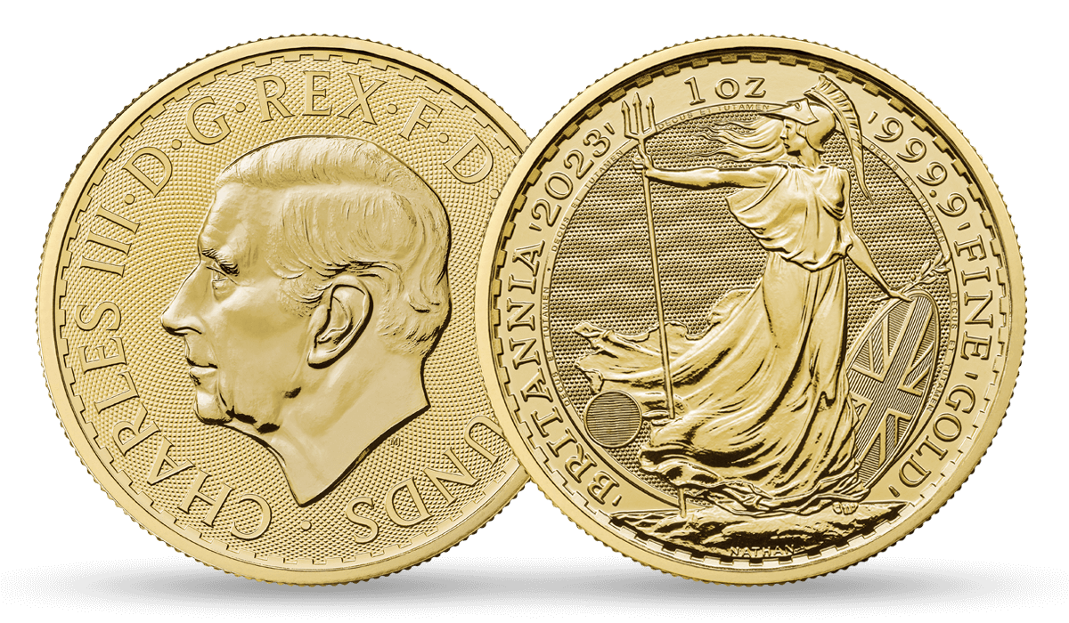 image of two britannia gold coins overlapping