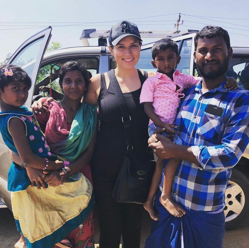 image of rachel buscall in india doing charity work